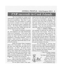 TNR Succeeds in Cook Islands