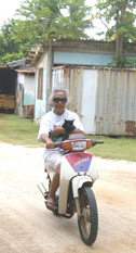 client patient on scooter